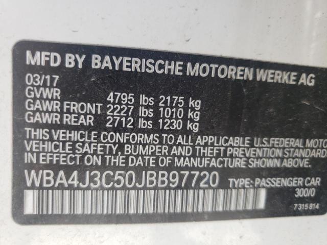 Photo 10 from auction – 2018 BMW 430XI GRAN with VIN WBA4J3C50JBB97720