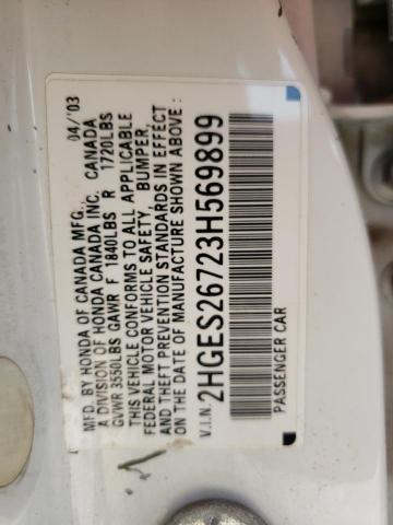Photo 10 from auction – 2003 HONDA CIVIC EX with VIN 2HGES26723H569899