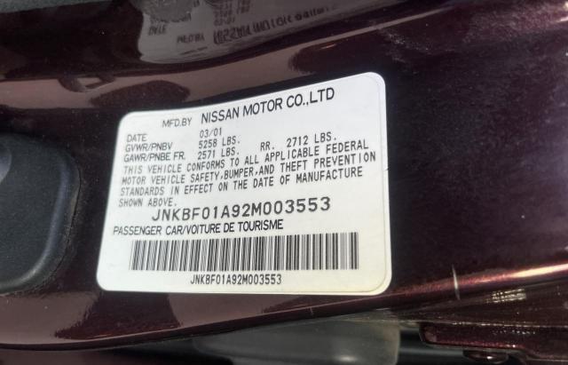 Photo 10 from auction – 2002 INFINITI Q45 with VIN JNKBF01A92M003553