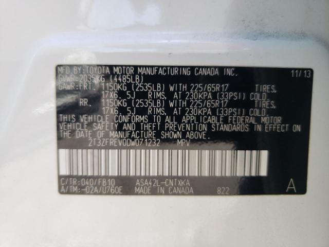 Photo 10 from auction – 2013 TOYOTA RAV4 LE with VIN 2T3ZFREV0DW071232