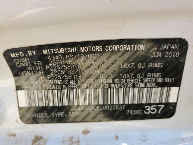 Photo 10 from auction – 2018 MITSUBISHI OUTLANDER with VIN JA4AR3AU8JU020837