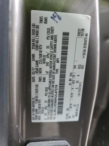 Photo 10 from auction – 2017 LINCOLN MKC RESERV with VIN 5LMCJ3D90HUL47216