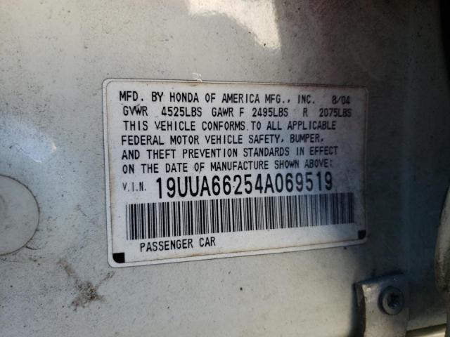 Photo 10 from auction – 2004 ACURA TL with VIN 19UUA66254A069519