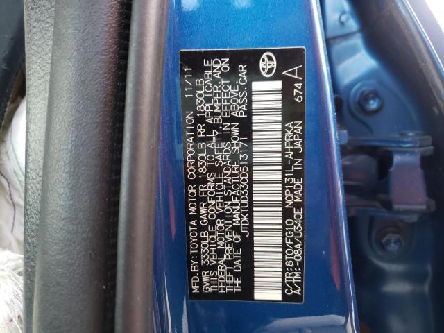 Photo 10 from auction – 2012 TOYOTA YARIS with VIN JTDKTUD33CD513171