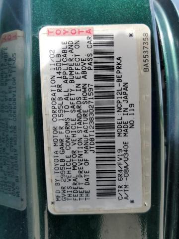 Photo 10 from auction – 2003 TOYOTA ECHO with VIN JTDBT123830271597