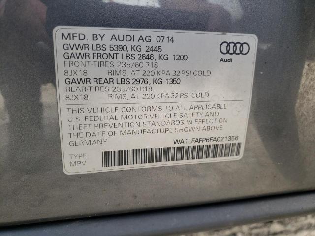 Photo 10 from auction – 2015 AUDI Q5 PREMIUM with VIN WA1LFAFP6FA021356