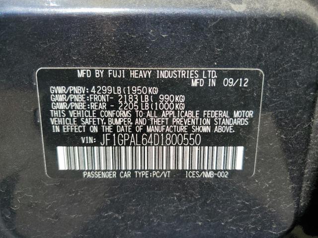 Фото 10 с аукциона – 2013 SUBARU IMPREZA SP с VIN JF1GPAL64D1800550