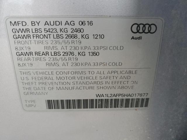 Photo 10 from auction – 2017 AUDI Q5 PREMIUM with VIN WA1L2AFP5HA017877