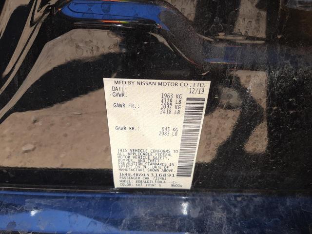 Photo 10 from auction – 2020 NISSAN ALTIMA S with VIN 1N4BL4BVXLN316891