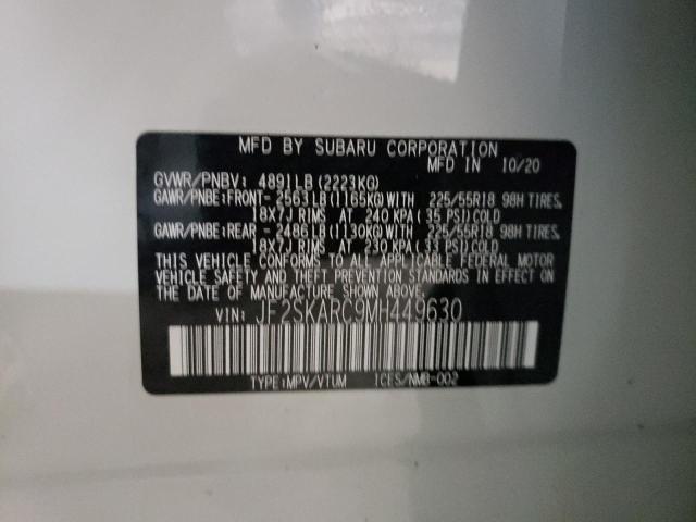 Photo 10 from auction – 2021 SUBARU FORESTER S with VIN JF2SKARC9MH449630