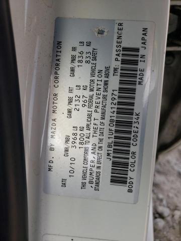 Foto 10 de la subasta – 2011 MAZDA 3 I con VIN JM1BL1UF0B1412971