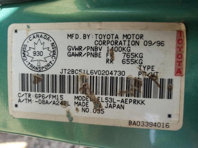 Photo 10 from auction – 1997 TOYOTA TERCEL CE with VIN JT2BC51L6V0204730
