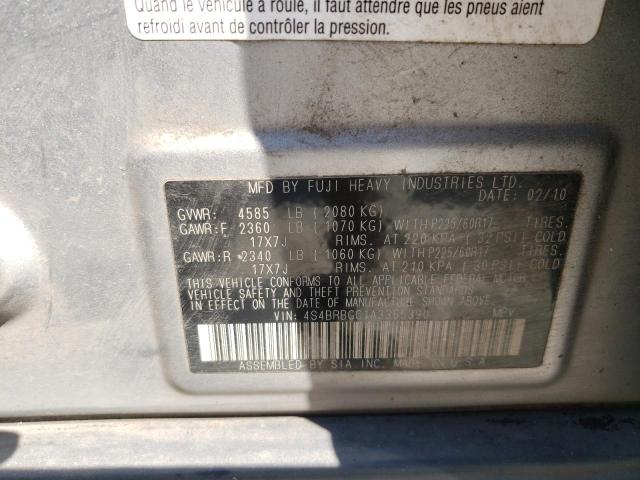 Photo 10 from auction – 2010 SUBARU OUTBACK 2. with VIN 4S4BRBGC1A3365390