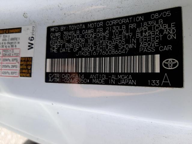 Photo 10 from auction – 2006 SCION TC with VIN JTKDE167760086647