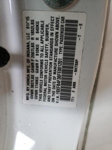 Photo 10 from auction – 2015 HONDA CIVIC HYBR with VIN 19XFB4F36FE001201