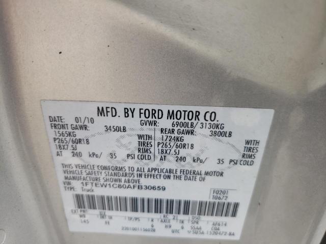 Photo 10 from auction – 2010 FORD F150 SUPER with VIN 1FTEW1C80AFB30659