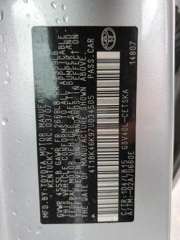 Photo 10 from auction – 2007 TOYOTA CAMRY with VIN 4T1BK46K97U034505
