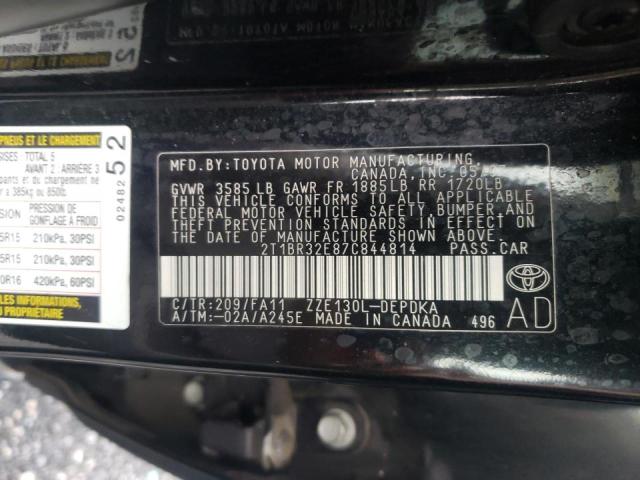 Photo 10 from auction – 2007 TOYOTA COROLLA CE with VIN 2T1BR32E87C844814
