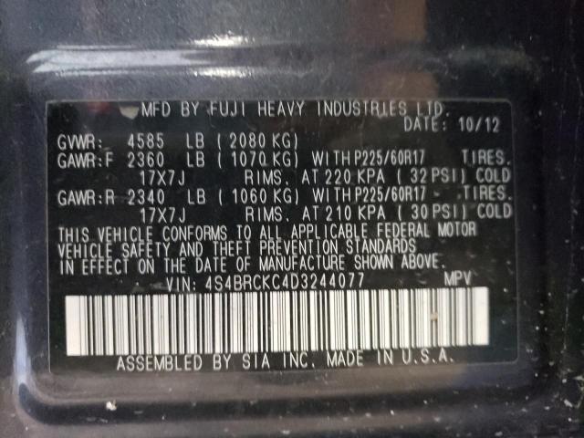 Photo 10 from auction – 2013 SUBARU OUTBACK 2. with VIN 4S4BRCKC4D3244077