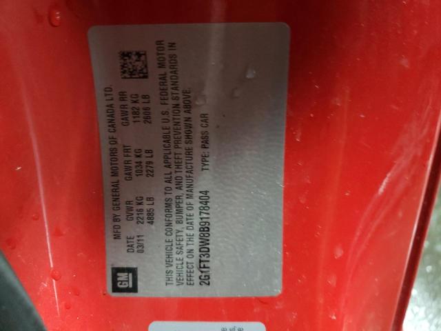 Photo 10 from auction – 2011 CHEVROLET CAMARO 2SS with VIN 2G1FT3DW8B9178404