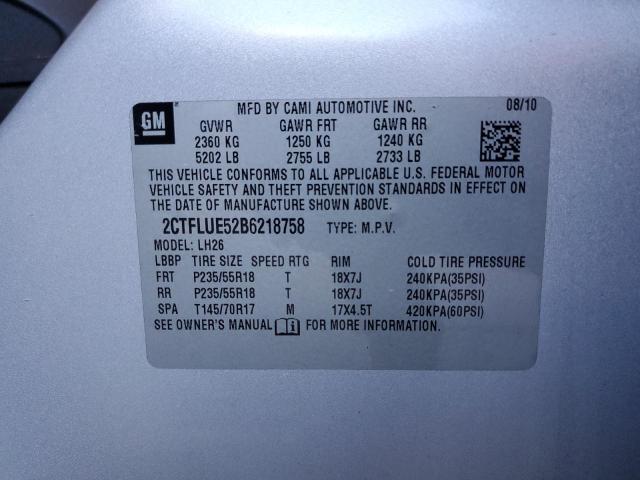 Photo 10 from auction – 2011 GMC TERRAIN SL with VIN 2CTFLUE52B6218758