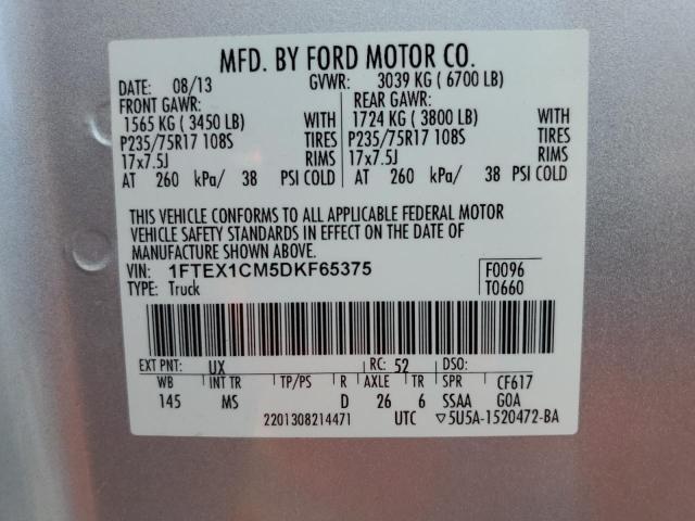 Photo 10 from auction – 2013 FORD F150 SUPER with VIN 1FTEX1CM5DKF65375