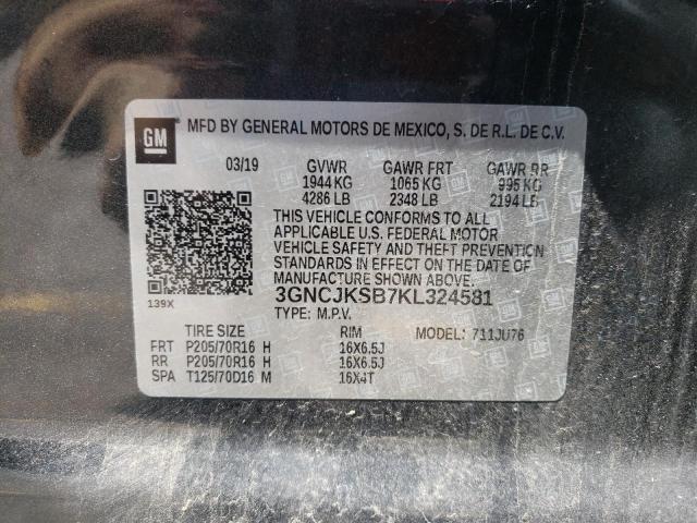 Photo 10 from auction – 2019 CHEVROLET TRAX LS with VIN 3GNCJKSB7KL324581