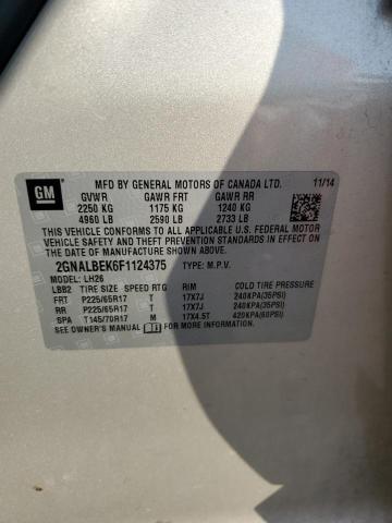 Photo 10 from auction – 2015 CHEVROLET EQUINOX LT with VIN 2GNALBEK6F1124375