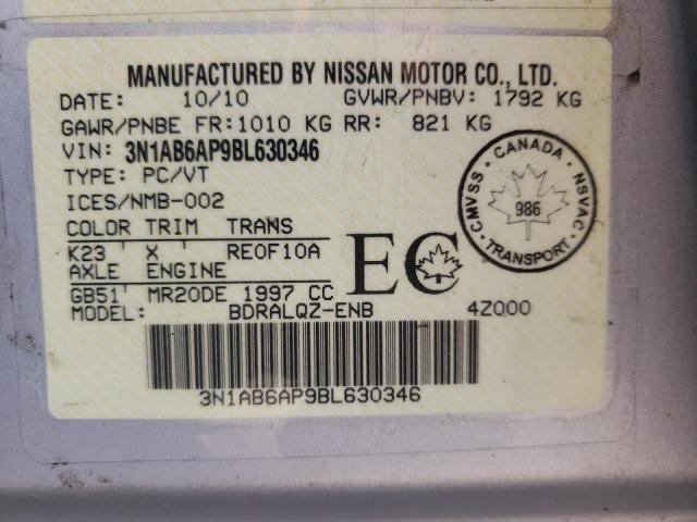 Photo 10 from auction – 2011 NISSAN SENTRA 2.0 with VIN 3N1AB6AP9BL630346