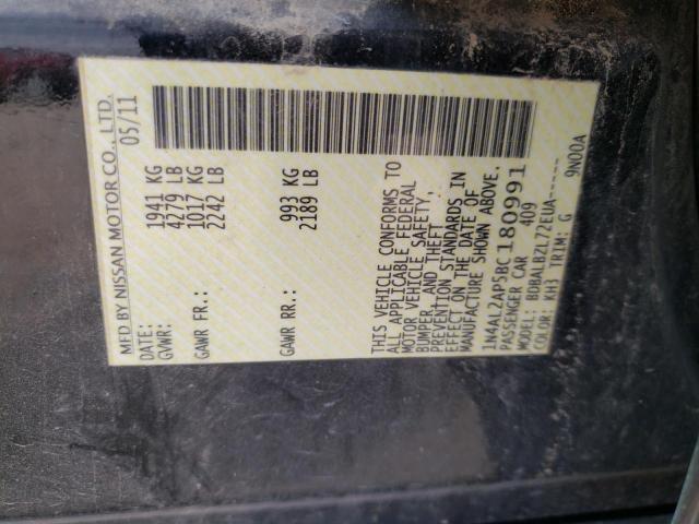 Foto 10 de la subasta – 2011 NISSAN ALTIMA BAS con VIN 1N4AL2AP5BC180991