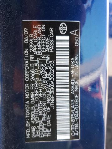 Photo 10 from auction – 2010 TOYOTA CAMRY BASE with VIN JTNBF3EK8A3002903