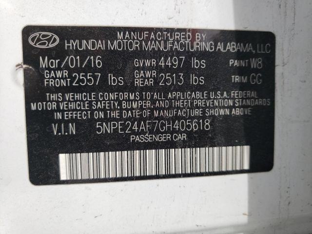 Photo 10 from auction – 2016 HYUNDAI SONATA SE with VIN 5NPE24AF7GH405618