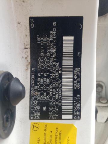 Фото 10 с аукциона – 2007 TOYOTA HIGHLANDER с VIN JTEEP21A070216599