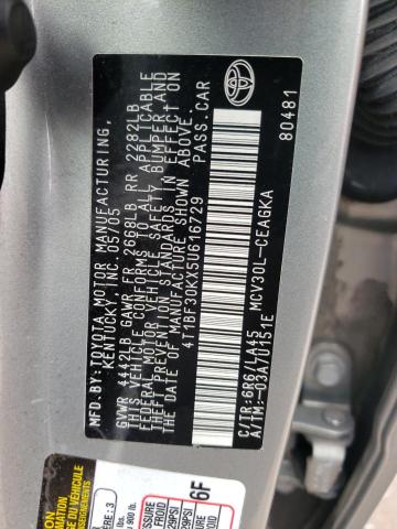 Photo 10 from auction – 2005 TOYOTA CAMRY LE with VIN 4T1BF30KX5U616729