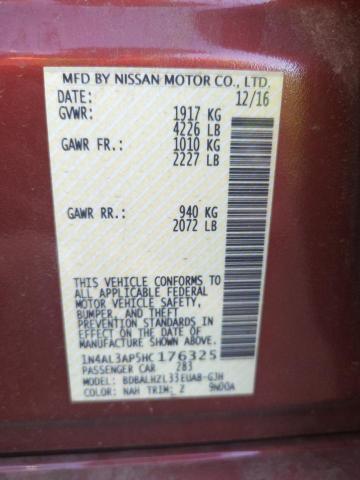 Photo 10 from auction – 2017 NISSAN ALTIMA with VIN 1N4AL3AP5HC176325