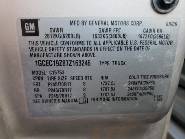 Photo 10 from auction – 2007 CHEVROLET SILVERADO with VIN 1GCEC19Z87Z163246