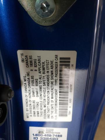 Photo 10 from auction – 2016 HONDA CIVIC EX with VIN 2HGFC3B34GH358347