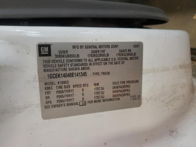 Photo 10 from auction – 2008 CHEVROLET SILVERADO with VIN 1GCEK14048E141345