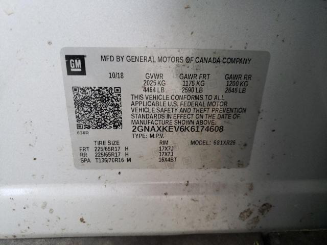 Photo 10 from auction – 2019 CHEVROLET EQUINOX LT with VIN 2GNAXKEV6K6174608
