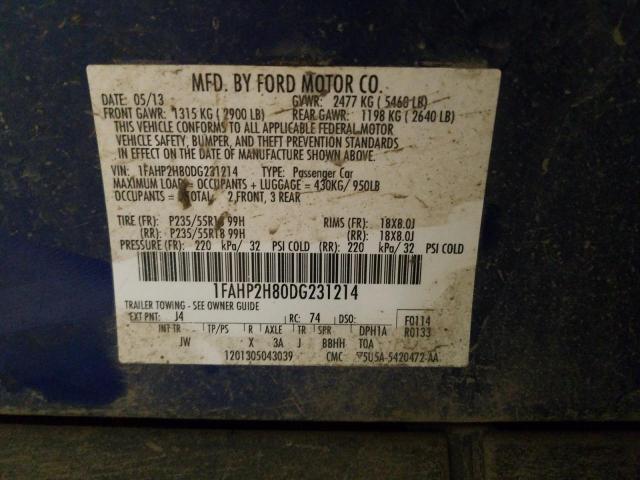 Photo 10 from auction – 2013 FORD TAURUS SEL with VIN 1FAHP2H80DG231214