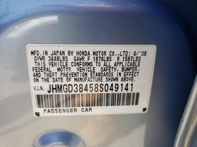 Photo 10 from auction – 2008 HONDA FIT with VIN JHMGD38458S049141