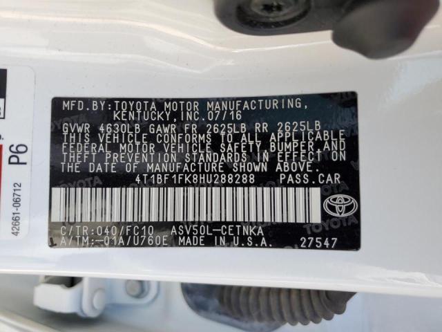 Photo 10 from auction – 2017 TOYOTA CAMRY LE with VIN 4T1BF1FK8HU288288