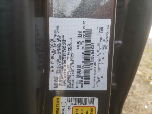 Photo 10 from auction – 2016 LINCOLN MKZ with VIN 3LN6L2JK0GR616378