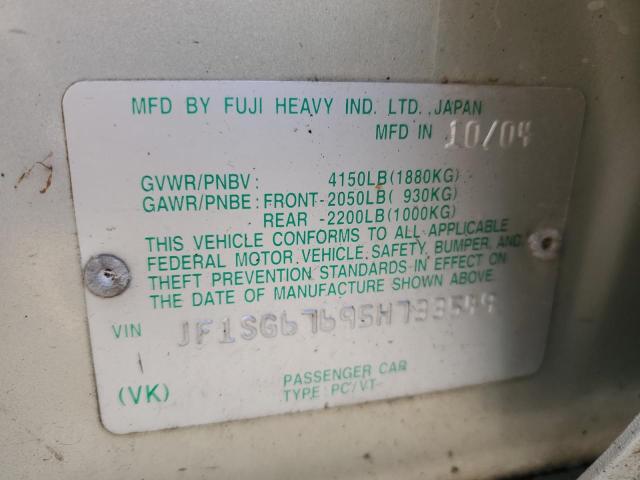 Photo 10 from auction – 2005 SUBARU FORESTER 2 with VIN JF1SG67695H733549