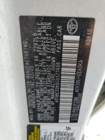 Photo 10 from auction – 2005 TOYOTA CAMRY LE with VIN 4T1BE32K65U577606