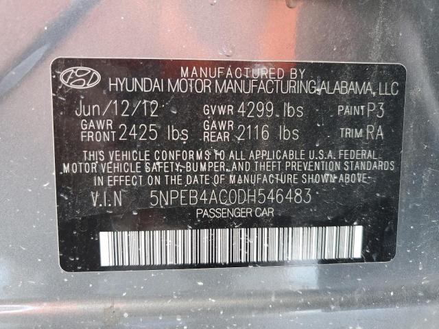 Photo 10 from auction – 2013 HYUNDAI SONATA GLS with VIN 5NPEB4AC0DH546483