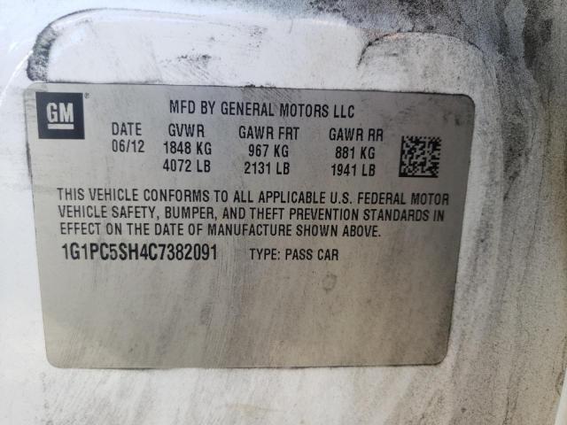 Photo 10 from auction – 2012 CHEVROLET CRUZE LS with VIN 1G1PC5SH4C7382091