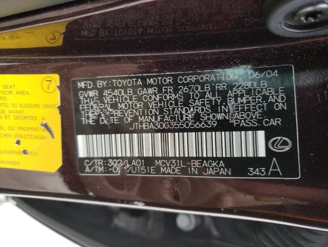 Photo 10 from auction – 2005 LEXUS ES 330 with VIN JTHBA30G355056639