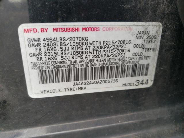Photo 10 from auction – 2010 MITSUBISHI OUTLANDER with VIN JA4AS2AW0AZ005736