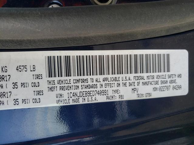 Photo 10 from auction – 2014 JEEP COMPASS LA with VIN 1C4NJDEB9ED740991